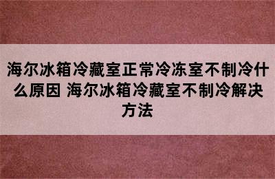 海尔冰箱冷藏室正常冷冻室不制冷什么原因 海尔冰箱冷藏室不制冷解决方法